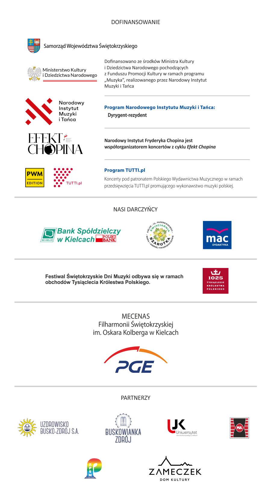 Dofinansowanie, nasi darczycy, mecenas, partnerzy