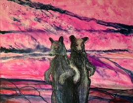Sylwia Łyczko-Zielony, Niedźwiedzie, akryl na płótnie, 100x80, 2021